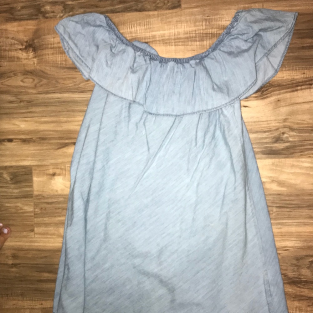 Off the shoulder denim dress from Express